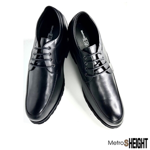 [120011D] รองเท้าคัทชูเสริมส้น เพิ่มความสูง 12 ซม. Black Leather Galileo Shoes