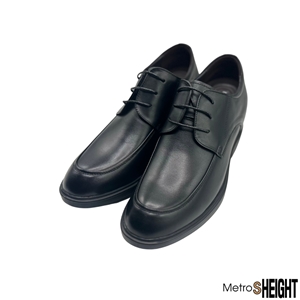 [100070A7] รองเท้าหนังคัทชูเสริมส้นชาย เพิ่มความสูง 10 ซม. Black Leather Niccolo Shoes