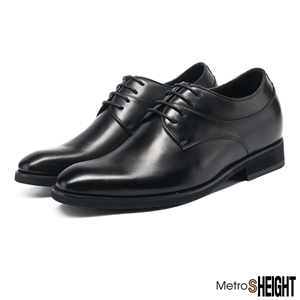 [70082D] รองเท้าคัทชูชายเสริมส้น เพิ่มความสูง 7 ซม. Black Leather Ashcroft Shoes