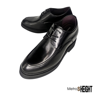 [12008913] รองเท้าคัทชูเสริมส้น เพิ่มความสูง 12 ซม. Black Leather Bayard Shoes