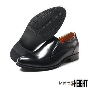 [700H21] รองเท้าเสริมส้นชาย รองเท้าเพิ่มความสูง 7 เซ็นติเมตร Black Leather Boyd Shoes