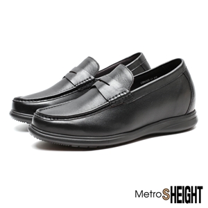 [60012D] รองเท้าเจ้าบ่าวเสริมส้น เพิ่มความสูง 6 เซ็นติเมตร Black Leather Gilbert Shoes