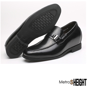 [70021D] รองเท้าเจ้าบ่าวเสริมส้น เพิ่มความสูง 7 เซ็นติเมตร Black Leather Crispen Shoes
