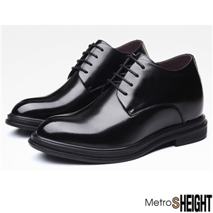 [8003005] รองเท้าหนังคัทชูชายเสริมส้น เพิ่มความสูง 8 เซ็นติเมตร Black Leather Gale Shoes